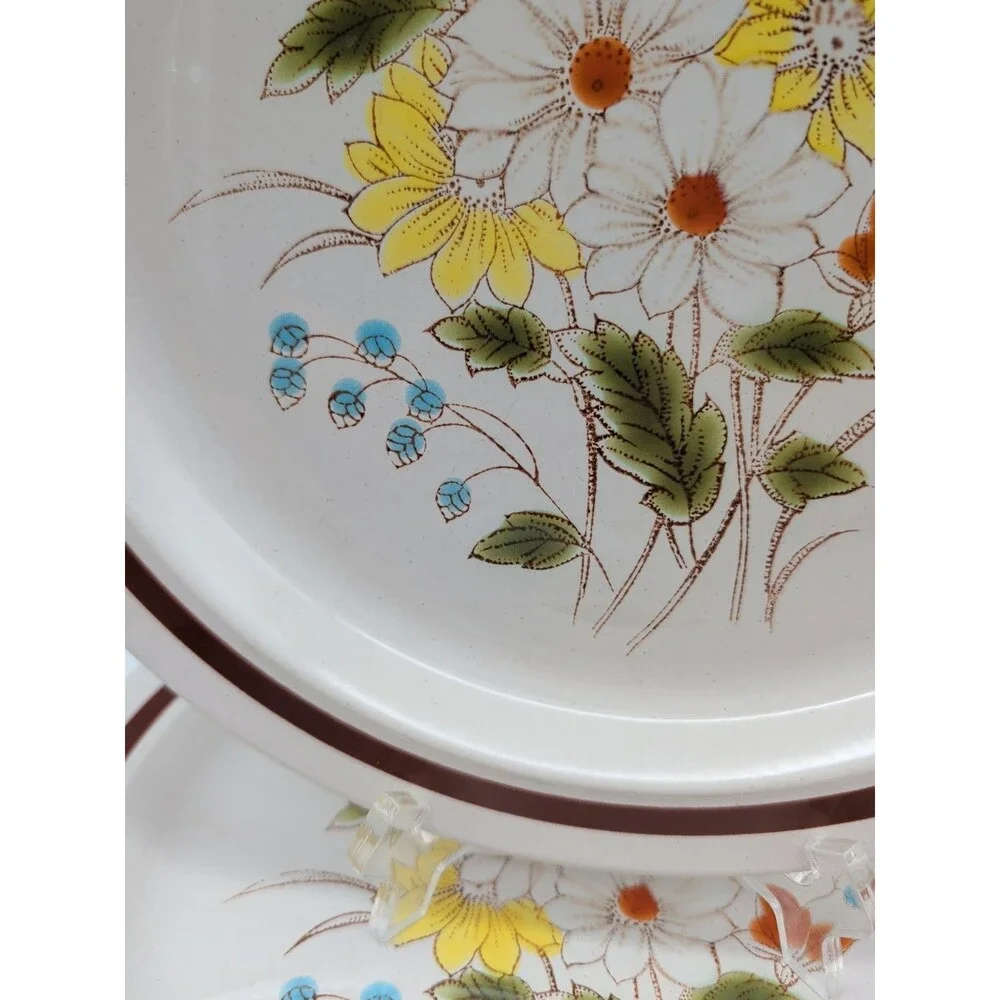 Vtg Four Seasons Collection Early Summer Dinner Plates Set Of 2 Floral Fall